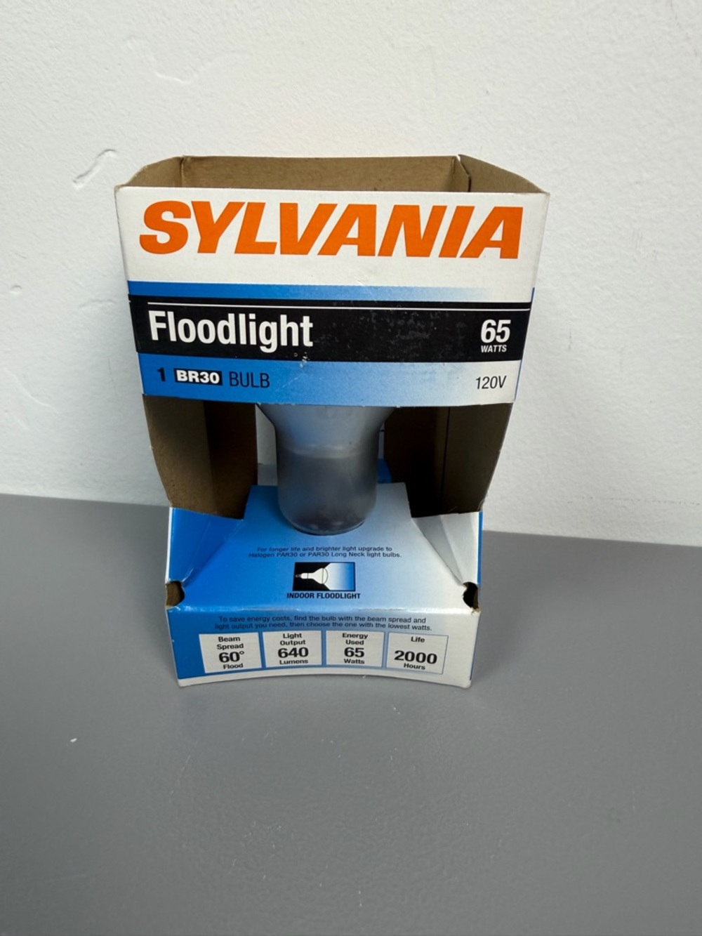 SYLVANIA Floodlight 65BR30/FL Lamp Bulb Spotlight 65W 120V INDOOR 640 Lumens